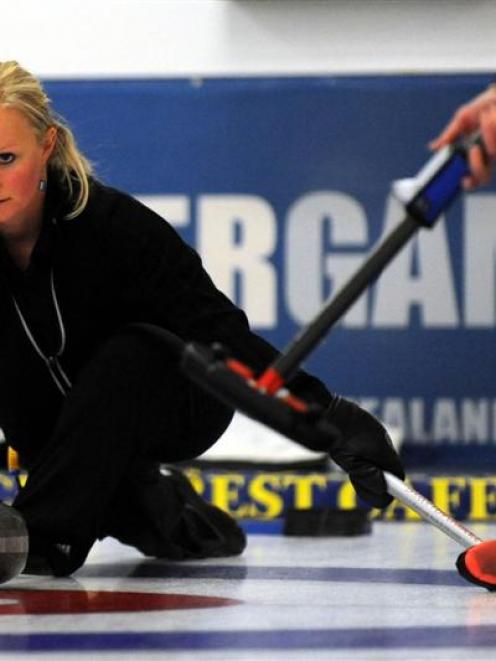 New Zealand representative Brydie Donald in action at the New Zealand Winter Games curling at the...
