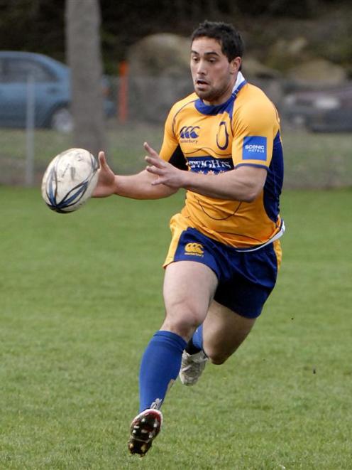 Otago winger Karne Hesketh takes a ball during a training session at Logan Park. Photo by Gregor...
