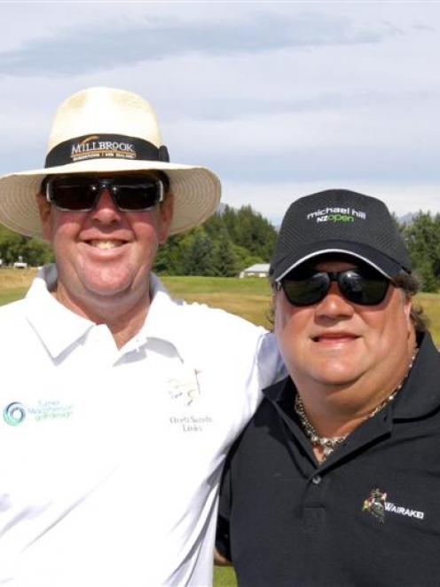 Ronnie Hilton (right) and New Zealand golfer Greg Turner during the Pro-Am at the New Zealand...