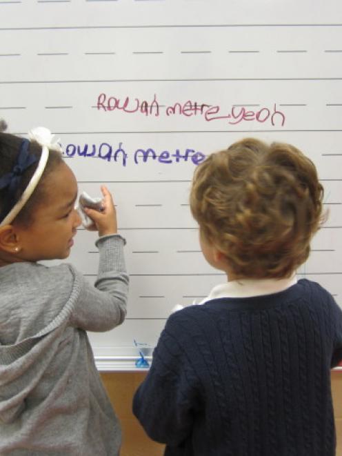 Rowan and his class-mate Rhianna. Photo supplied.