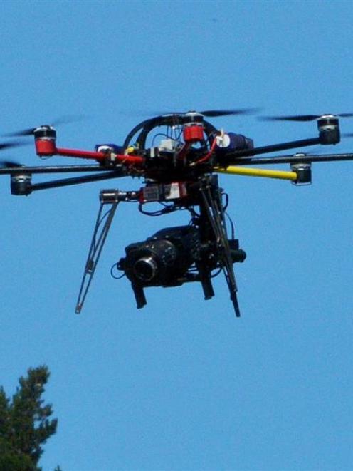 Sky TV's drone camera. Photo by Gerard O'Brien.