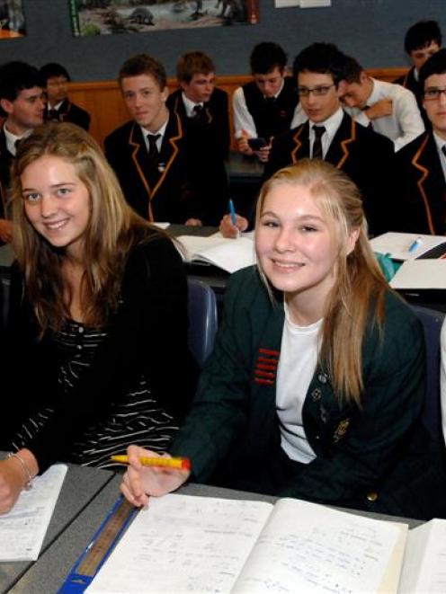St Margaret's College pupils (from left) Katherine Harper, Maddie Mark, Charlotte French and...