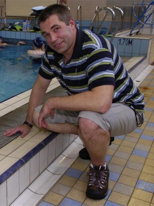 swimming coach Gennadiy Labara at Moana Pool.