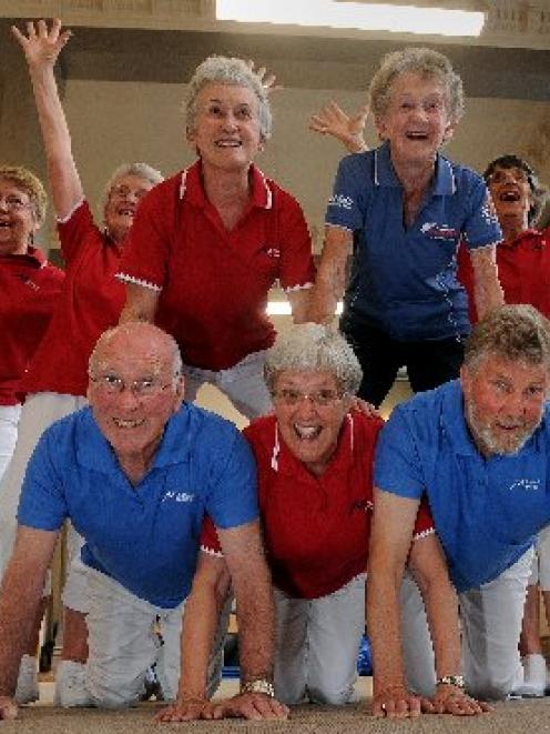 The Multi Peak Still Sizzling aerobics team (clockwise from left) comprises Olive Gray (76), Bev...