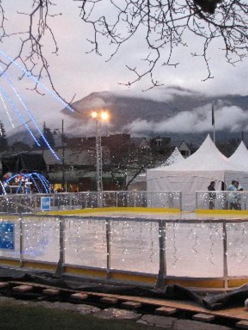 The Queenstown Winter Festival's temporary outdoor ice rink, constructed on the Village Green in...