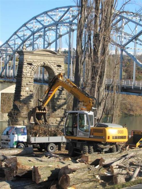 The removal of about 20 rotten trees next to the bridge into Alexandra on State Highway 8 will...