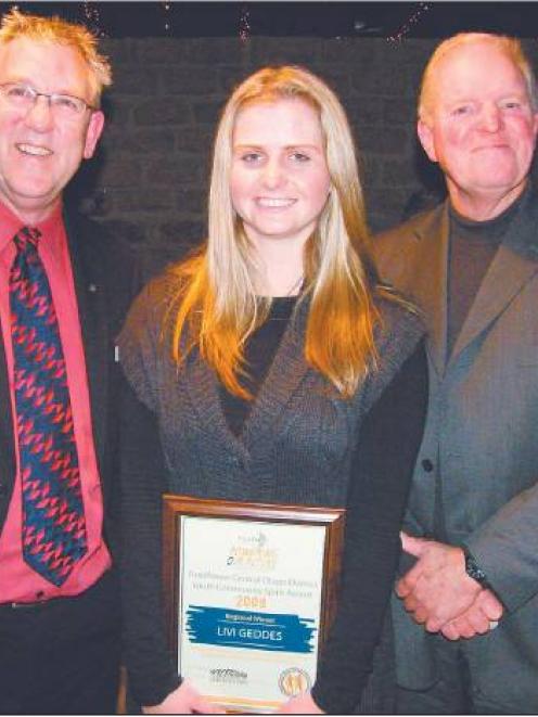 The TrustPower Youth Community Spirit Award was won by Livi Geddes (17, centre), a year 13...