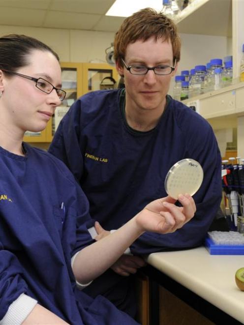 University of Otago assistant research fellow Rebekah Frampton and molecular microbiologist Dr...