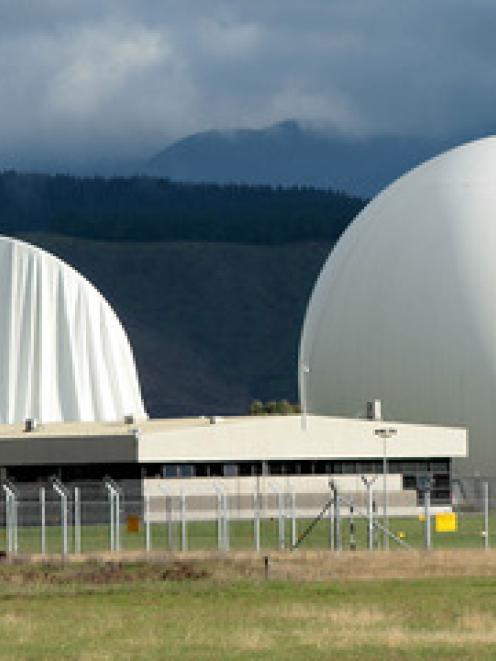 The damaged inflatable cover on the satelite dish at Waihopai Spy Base