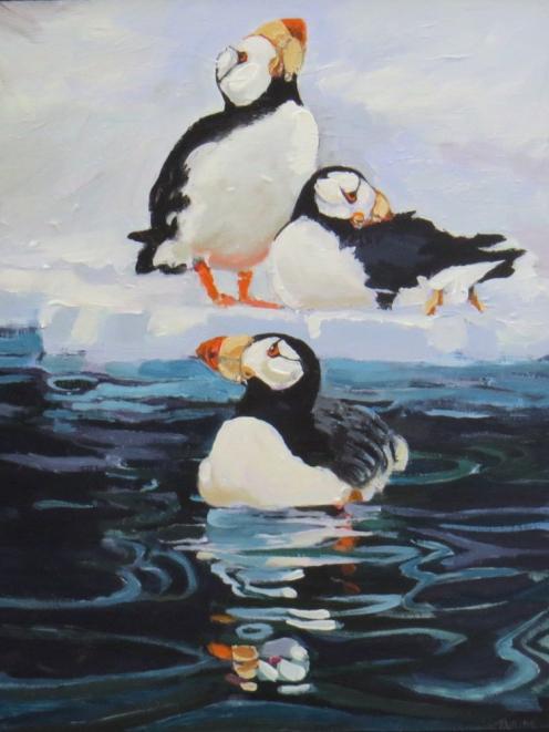 Horned Puffins, by Pauline Bellamy