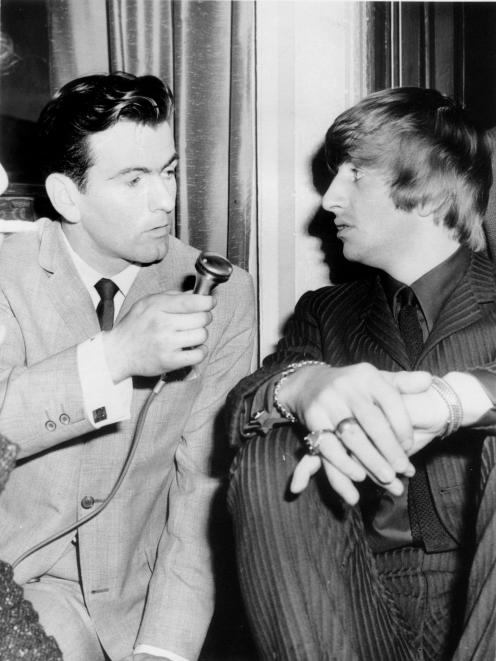 Neil Collins interviewing Beatles drummer Ringo Starr in the City Hotel in 1964.