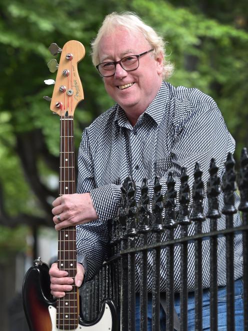 Bass player Associate Prof Rob Burns is saying goodbye to the University of Otago, where he has taught for more than 17 years. Photo: Peter McIntosh