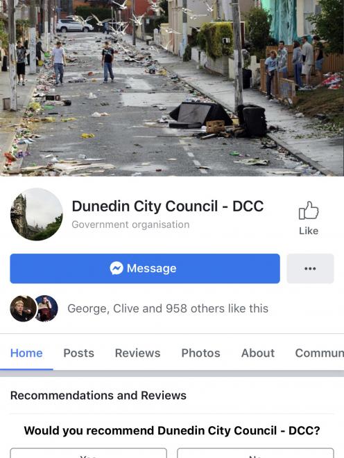 The fake DCC Facebook page. Photo: Supplied