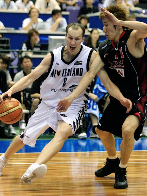 Phill Jones in action for the Tall Blacks against Japan at the world basketball championships in...