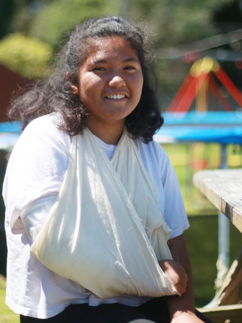 Alvira Repia-King recovers at home in Oamaru after being attacked by what is believed to be a...