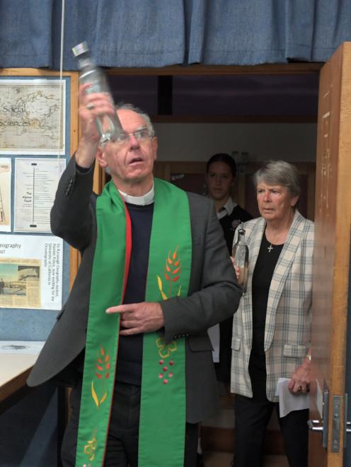 Catholic Bishop of Dunedin Michael Dooley and Sr Sandra Winton of the Dominican Sisters bless...