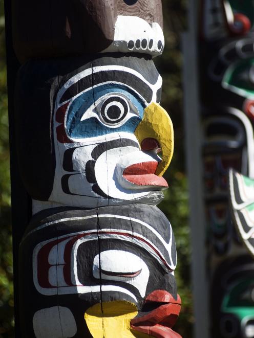 Totem poles at Stanley Park, Vancouver.