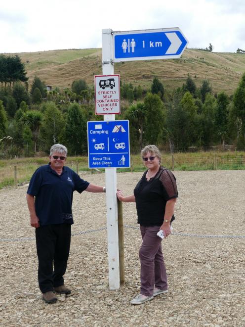 Phil Sumner and Jan Fitzpatrick of Te Anau inspect Lawrence’s new freedom camping site at the...