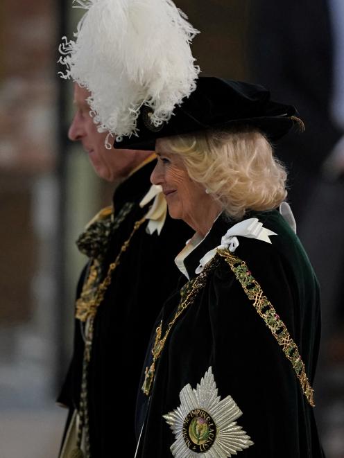 Queen Camilla with King Charles. Photo: Reuters 