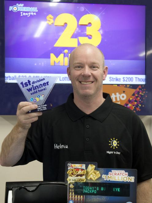 South Dunedin Night 'n Day' store owner Murray Devereux is is urging people with unchecked Lotto...