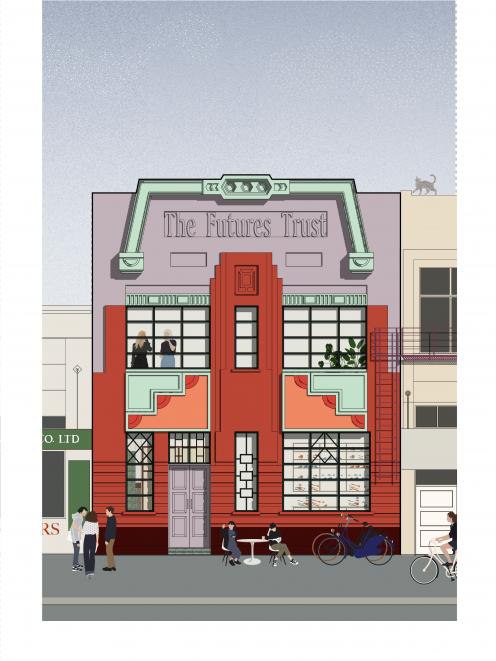 Artist impression of the facade of the Otago Pioneer Women’s Hall.