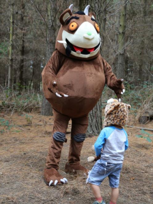 Warren Hunt as the Gruffalo whisperer at the city council’s Walking Festival. Photo: Newsline