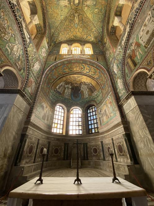 The interior of the Basilica of San Vitale.