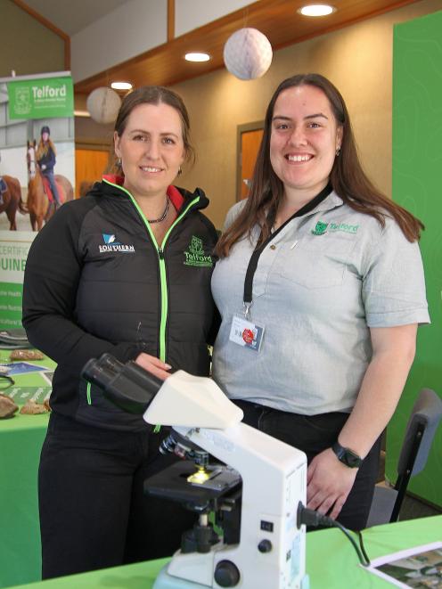 Encouraging agricultural success at the Telford open day last week are equine tutor Casey Evans ...