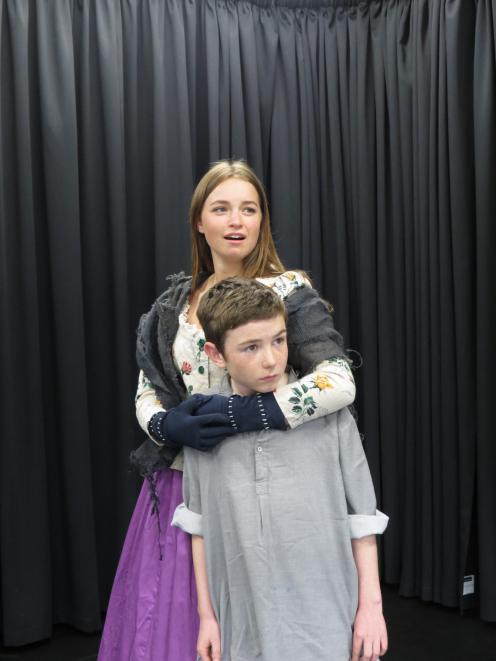 Performers Coco Lahood-Robinson, 17, as Nancy, and Angus Keene, 11, as Oliver. PHOTO: RUBY SHAW