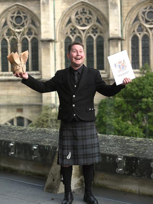 Scottish expat Gareth Javes — complete with a silver fern on his kilt — celebrates becoming a New...