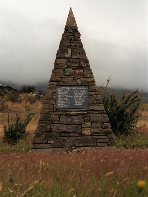 The Hyde crash memorial. Photo: ODT files