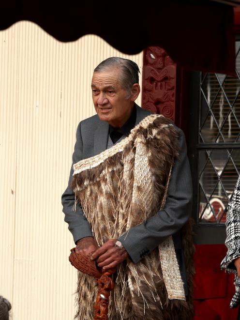 The Māori King, Te Arikinui Tūheitia Paki, wears the Olympic Kakahu at the Tūrangawaewae Marae in...