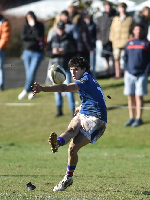 Southland Boys no 10 Mika Muiliana against John McGlashan College in Dunedin earlier in the...