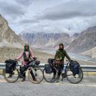 Isobel Ewing (left) and Georgia Merton encountered some stunning scenery during their cycle tour...