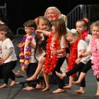 Young performers from Arthur Burns Preschool take the stage on the second day of 31st Otago...