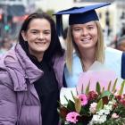 Paralympic athlete Holly Robinson, 29, with friend and bachelor of applied science graduate...