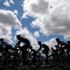 Riders cycle through the countryside during the 11th stage from Carcassone to Montpellier. Photo:...