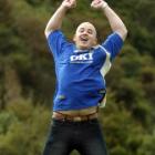 Portsmouth supporter Ben Holmes starts the celebrations early. His team will play Cardiff City in...