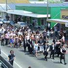 A piper leads the Telford Rural Polytechnic graduation parade down Clyde St yesterday. Photo by...