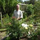 A section of the Scots rose garden in Murray and Noeleen Radka’s Springvale garden. The white...