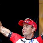 Alexander Kristoff celebrates on the podium after his win in the 222km 15th stage of the Tour de...