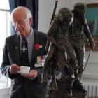 Brigadier Dr Brian McMahon, of Dunedin, enjoys a cup of tea at Government House, in Wellington,...