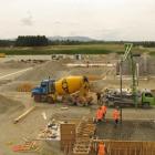 Concrete foundations are poured at Solid Energy's $29 million development briquetting plant at...