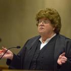 Defence counsel Judith Ablett-Kerr is shown during Clayton Weatherston's murder trial in this...