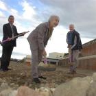 Dunedin City Council community development board chairman Paul Hudson (left), Otago Settlers...