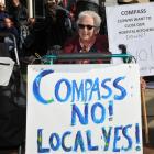 Florence Wilson (86), of Dunedin, shows her support at the Octagon protest against the proposed...