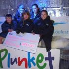 From left, Plunket child Jake Thompson (4), Minus 5 Ice Bar manager Renee Brown, Sophie Thompson ...