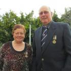 Indiana and Neville Gard, of Kurow, proudly wear their New Zealand Defence Service medals. Photo...