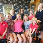 Maniototo pupils (front row, from left) Chloe McAuley (6), of Ranfurly, Briar Duncan (10), of...
