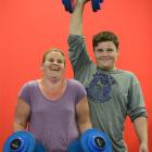 Mother and son powerlifters Shelley and Sean Kennedy train at Jetts gym in Dunedin this week....